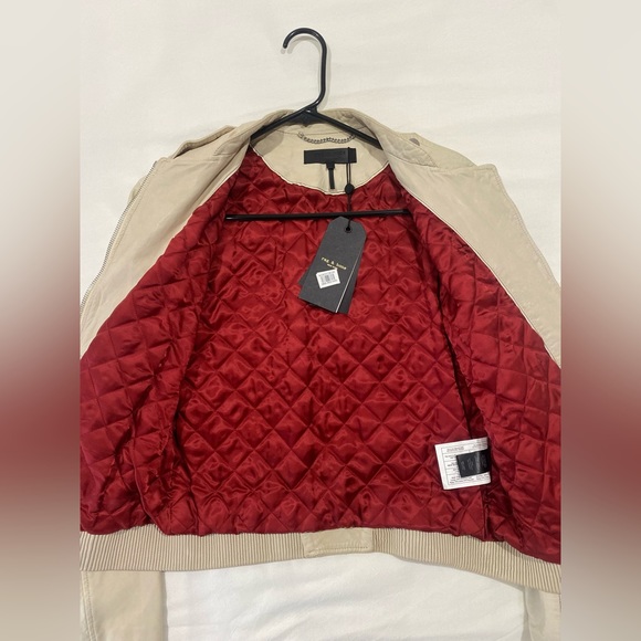 Rag and Bone Women’s Lyon Lamb Leather Jacket in Ivory, Size 6 - Picture 3 of 7